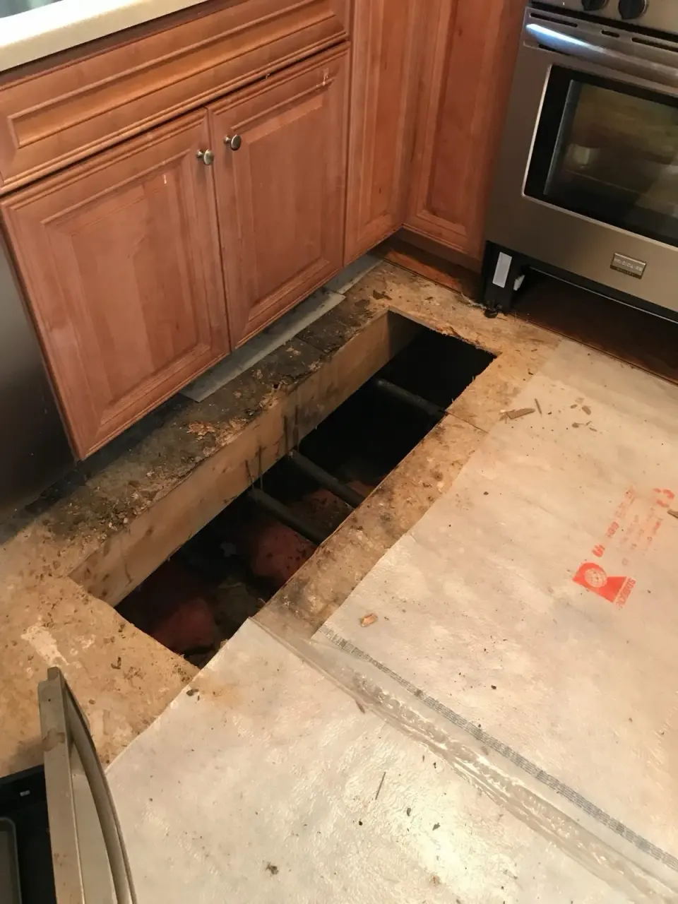 Burst pipe cleanup and repair